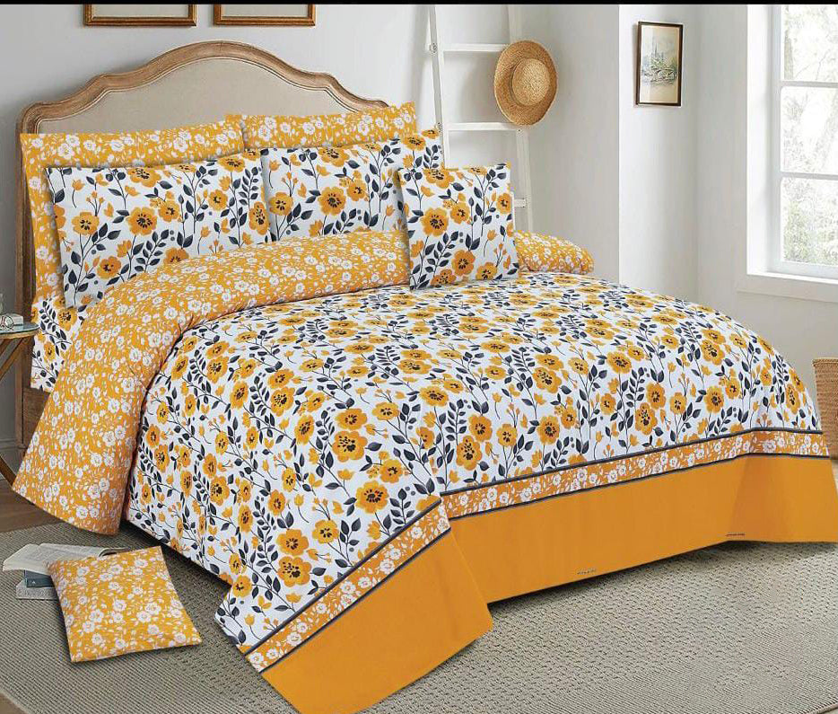 Printed 3 Pc’s Cotton King Size Bed Sheet