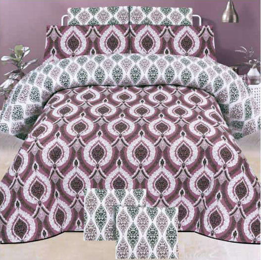 6 Pc's Cotton Bed Sheet & Comforter Set