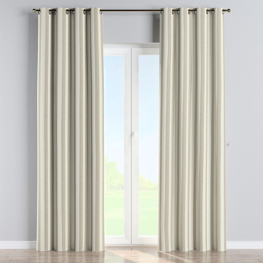 Beige Duck Cotton Stripe Curtain