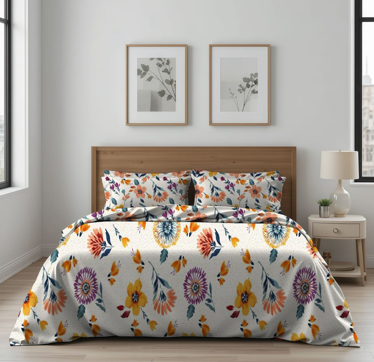 King Size Cotton Bedsheet Set – Soft & Comfortable