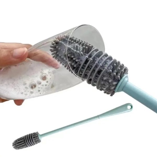 Silicone Feeder Bottle Brush Glass Brush Cup Brushes Long Handle -1 Pcs