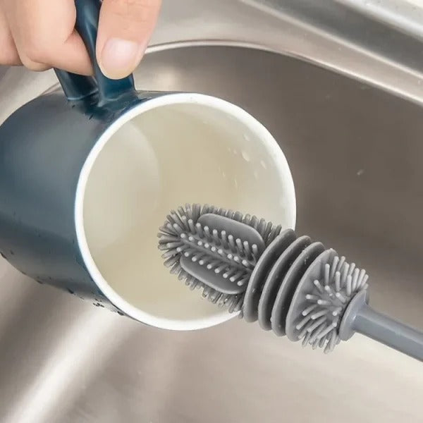 Silicone Feeder Bottle Brush Glass Brush Cup Brushes Long Handle -1 Pcs