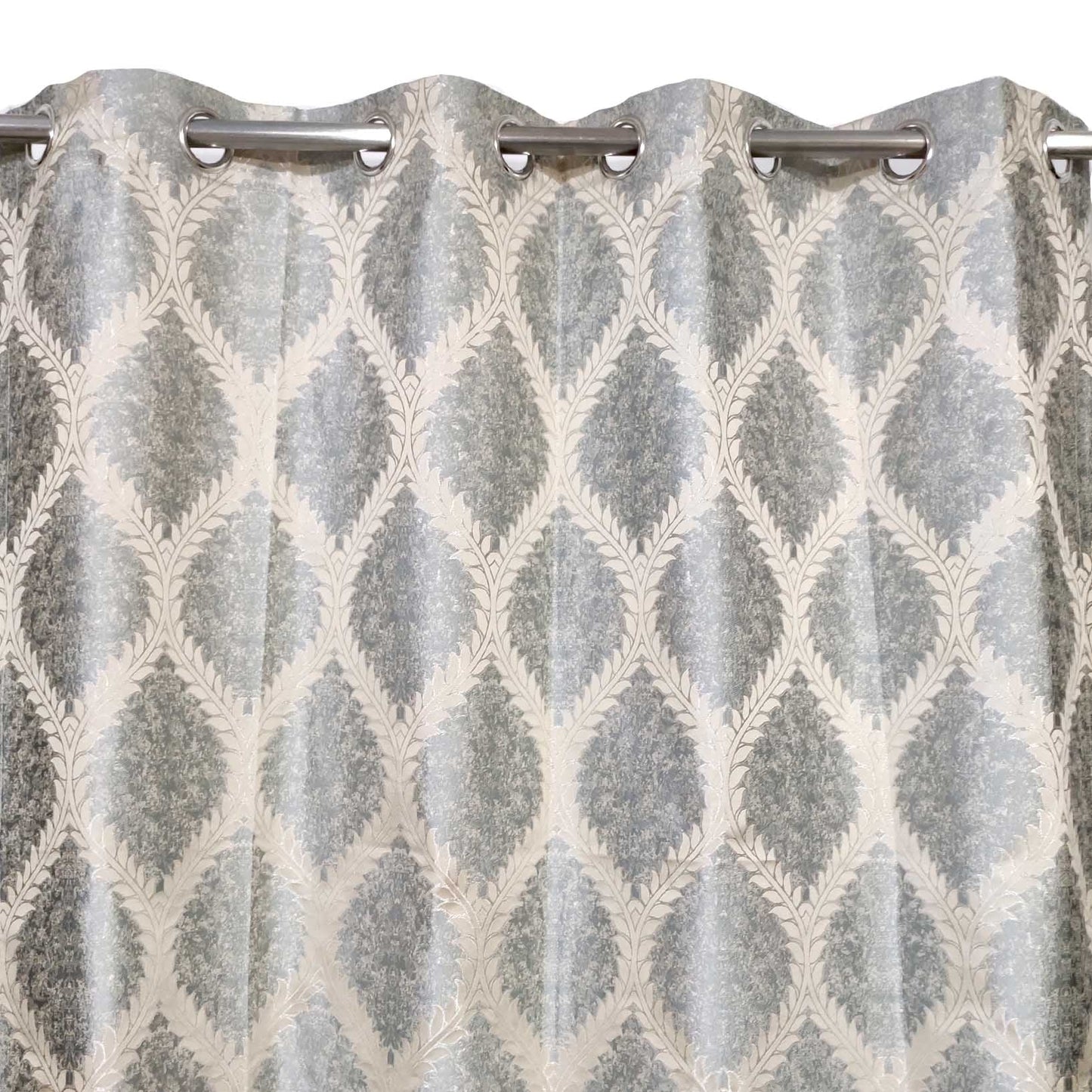 Silver Viscose Ready Made Eyelet Curtain