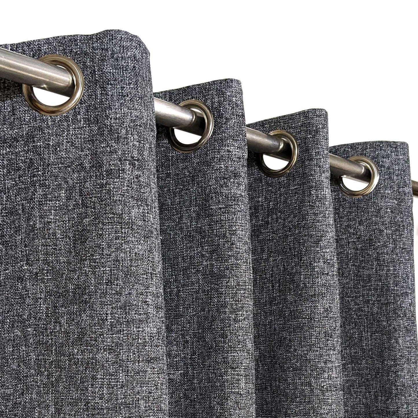 Dark Grey Thick Jute Curtain - Single Panel