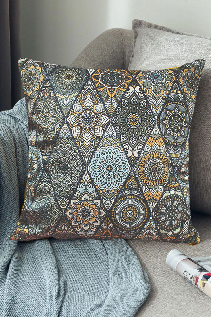 Stunning Geometric Pattern Velvet Cushion Cover