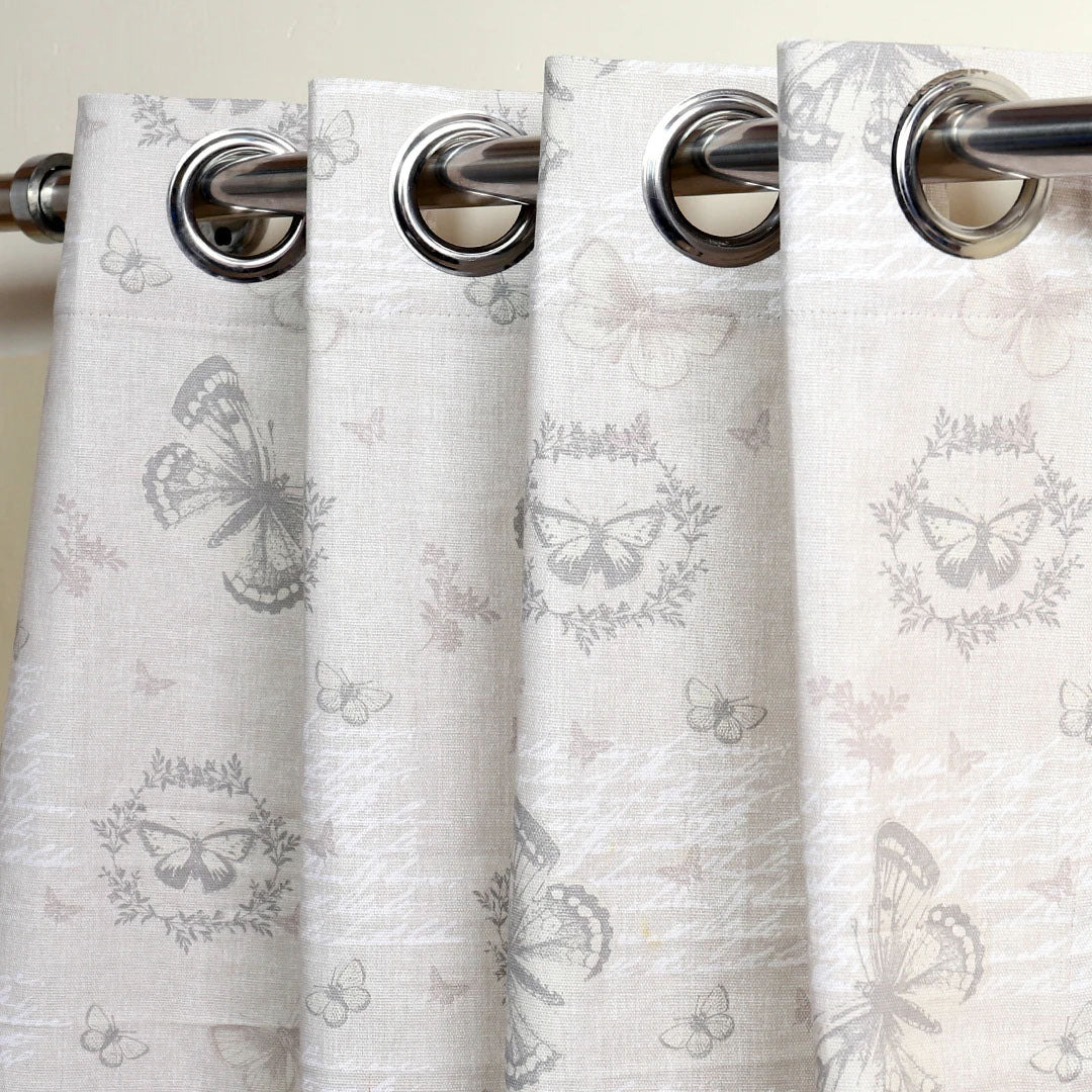 Butterfly Printed Duck Cotton Curtain