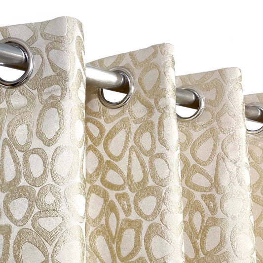 Light Gold Viscose Ready Made Eyelet Curtain