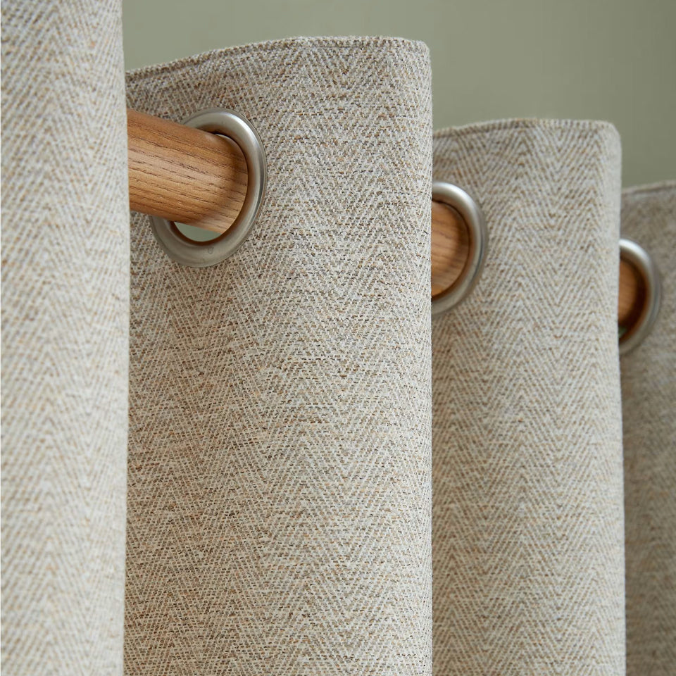 Premium Natural Thick Jute Eyelet Curtains