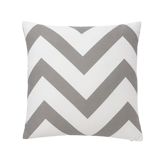 Zig Zag Print Duck Cotton Cushion Cover