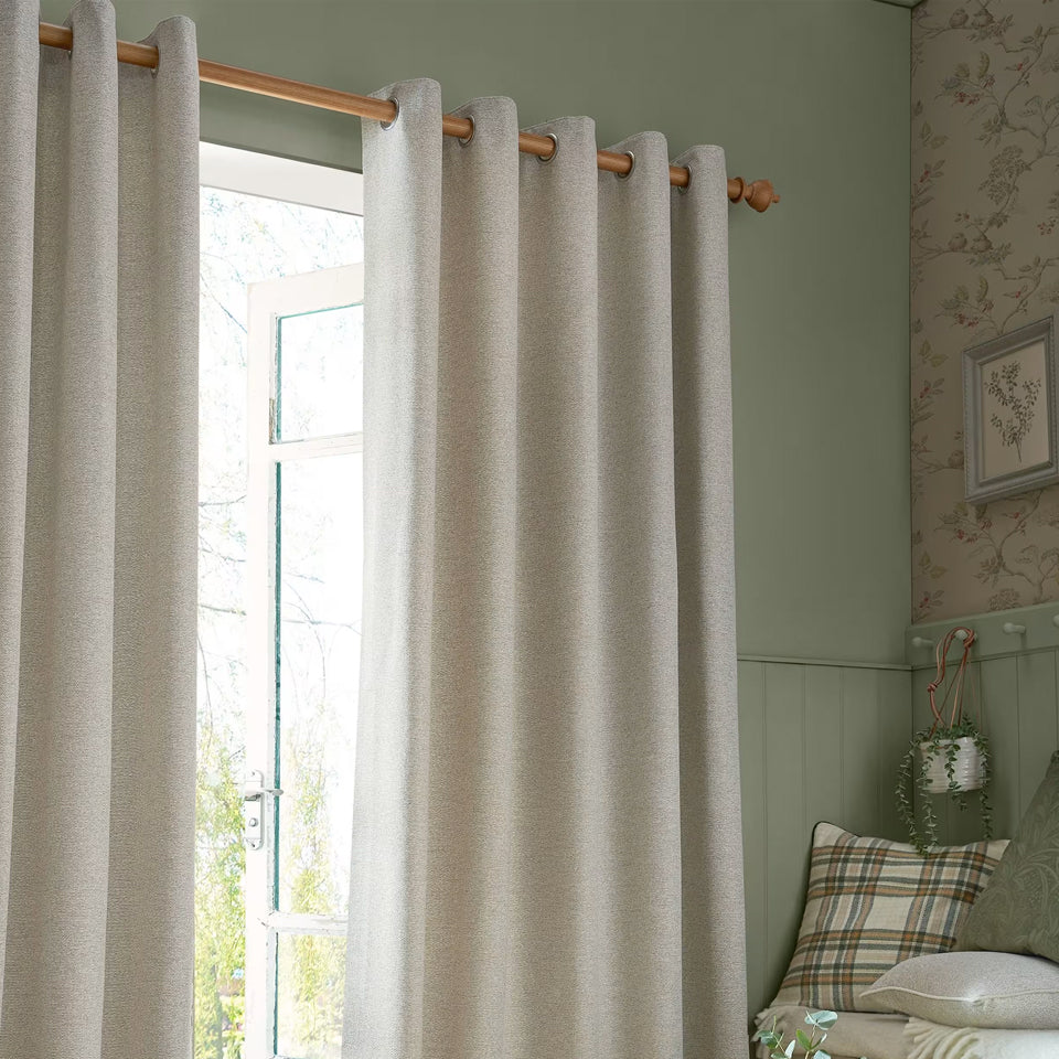 Premium Natural Thick Jute Eyelet Curtains