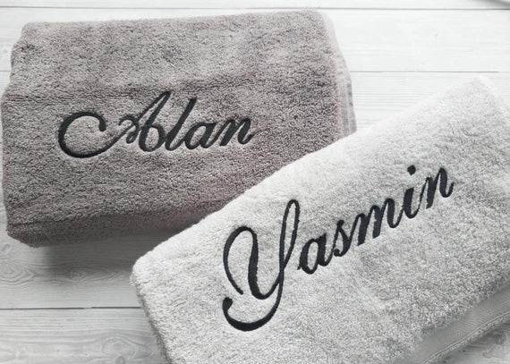 Personalized Name Logo Monogram Embroidered Bath Towel