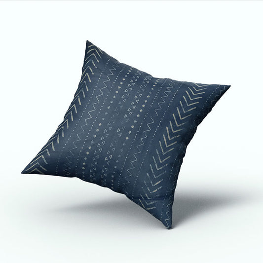 Blue Cotton Printed Cushion Cover