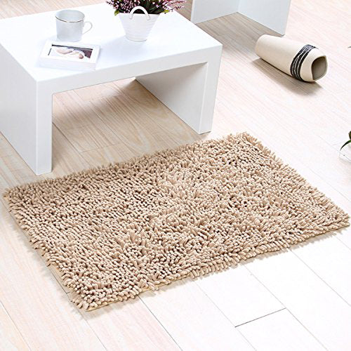 Beige Soft Non Slip Bath Mat