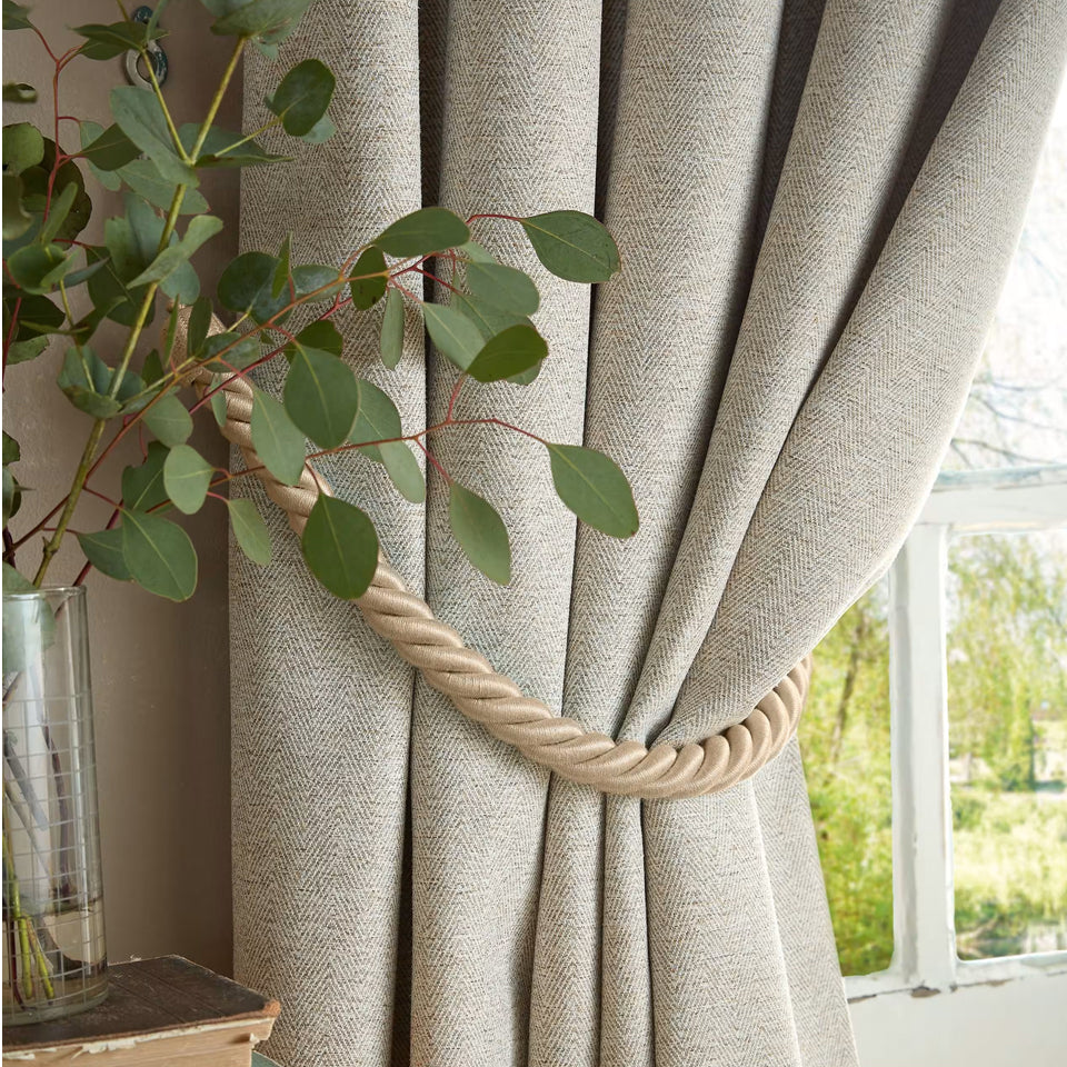Premium Natural Thick Jute Eyelet Curtains