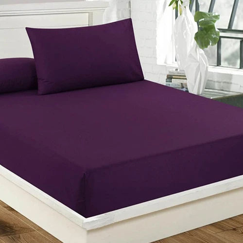 Purple Soft Organic Cotton Fitted Sheet