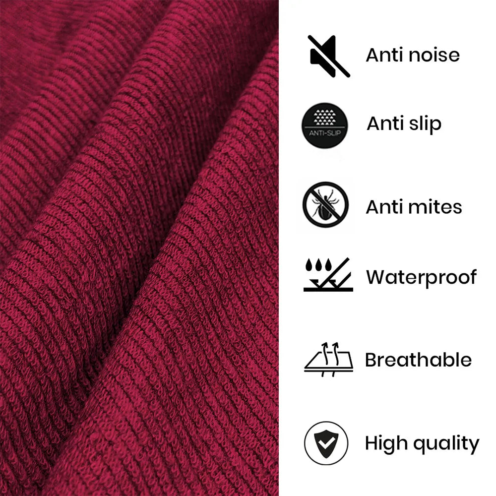 Maroon Waterproof Mattress Protector – Terry Cotton, Anti-Mite & Bug Protection