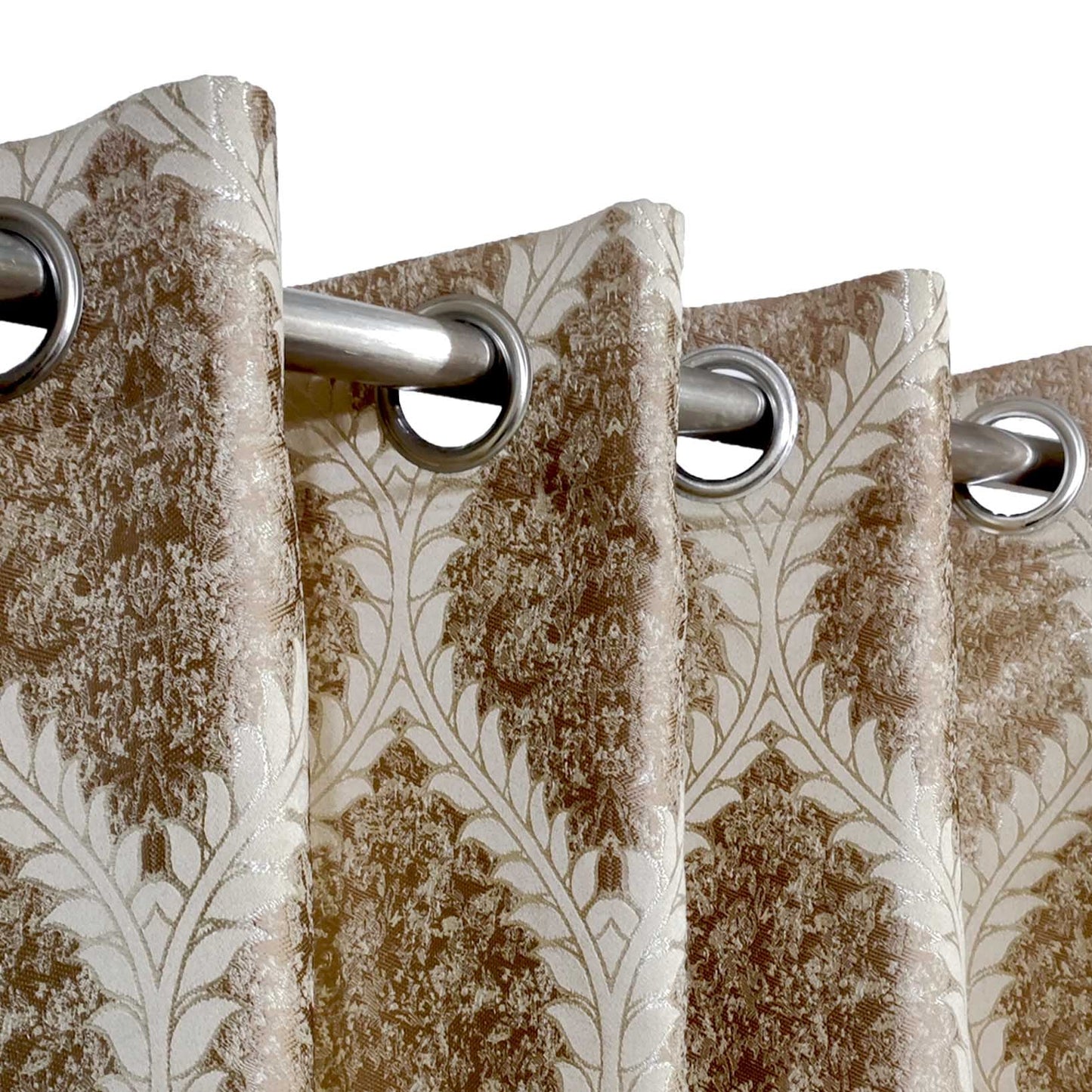 Light Brown Viscose Eyelet Curtain