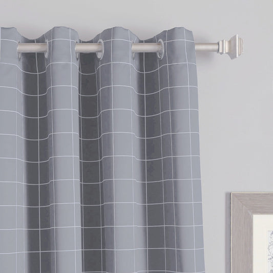 Grey Geometric Pattern Curtain Panel