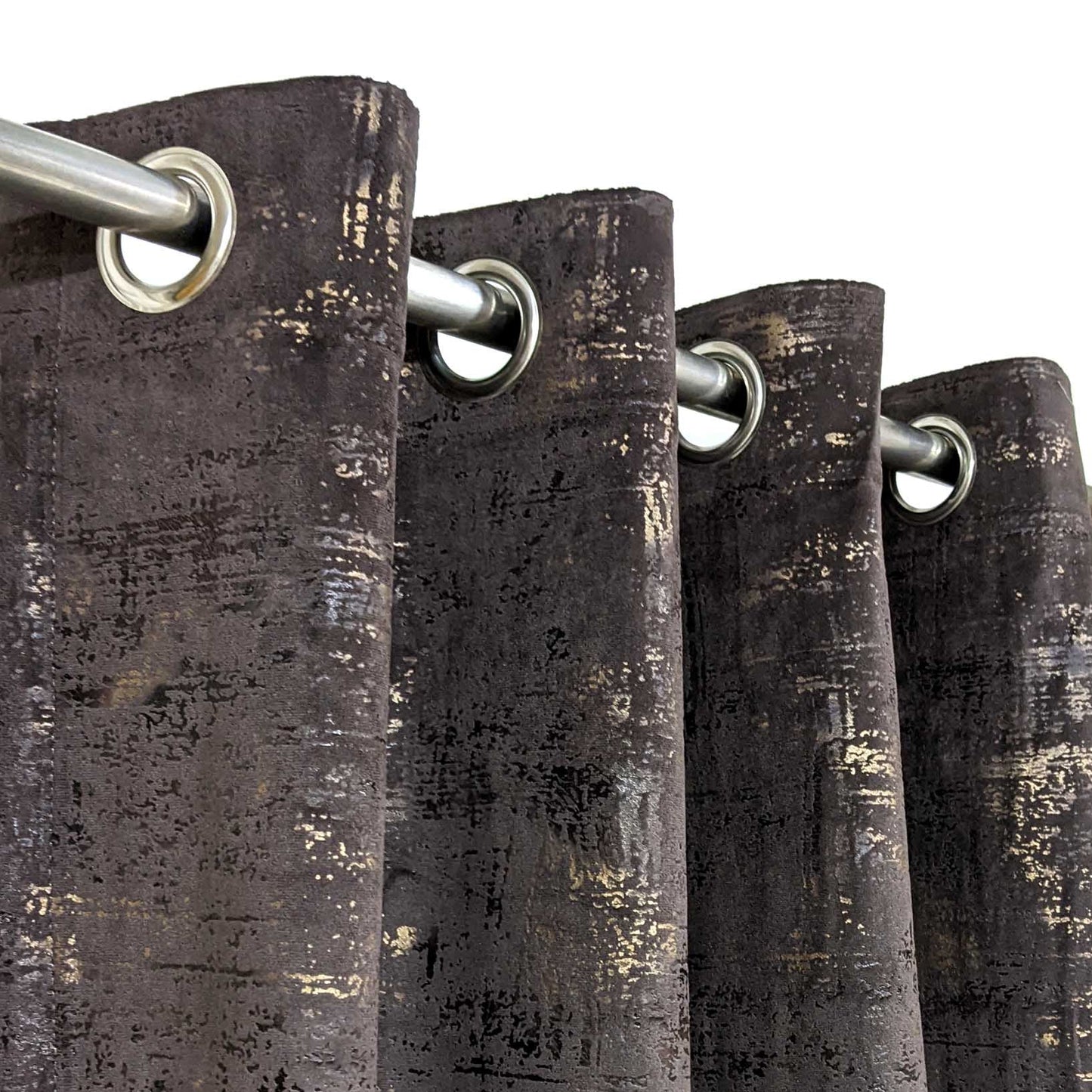 Choco Brown Textured Velvet Curtain - 1 Panel