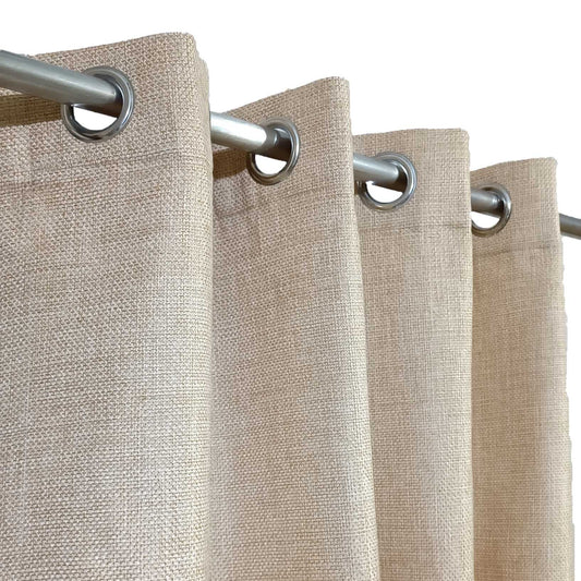 Beige Pure Jute Bedroom Curtain