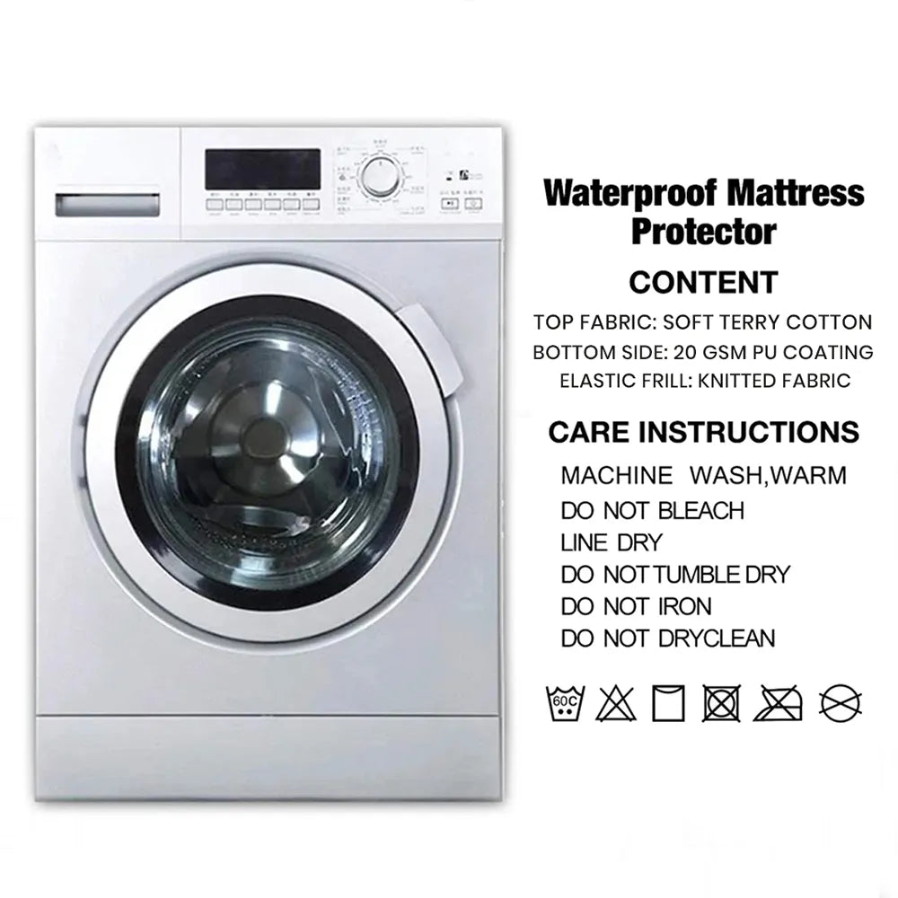 Maroon Waterproof Mattress Protector – Terry Cotton, Anti-Mite & Bug Protection