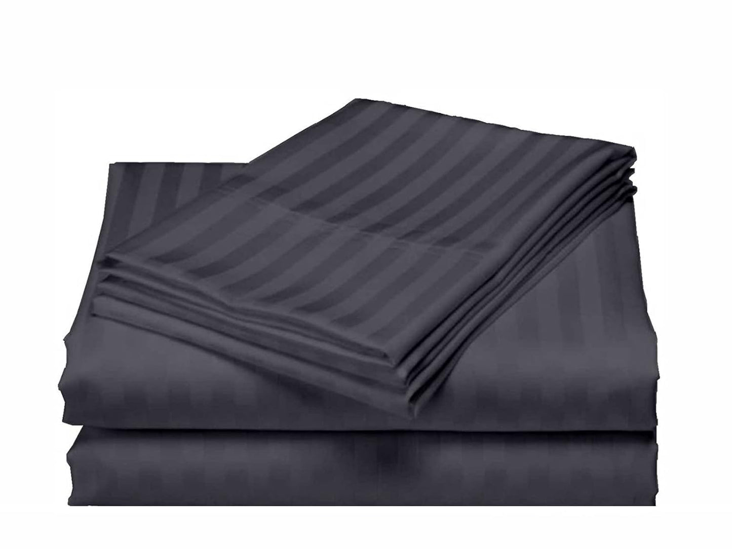 Grey Cotton Satin Flat Bed Sheet Set