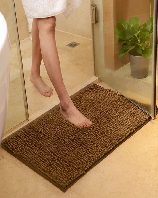 Brown Microfiber Anti Slip Bath Mat