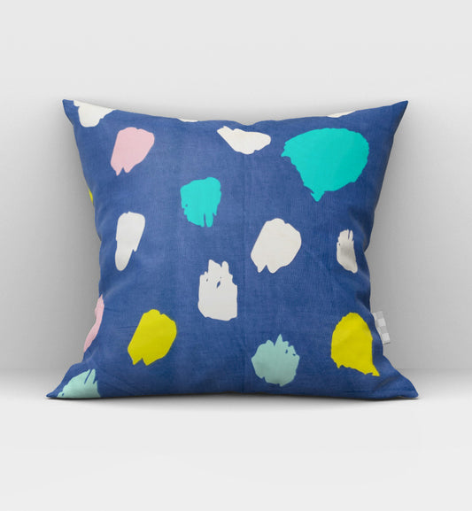 Blue Printed Kids Room Cushion Cover