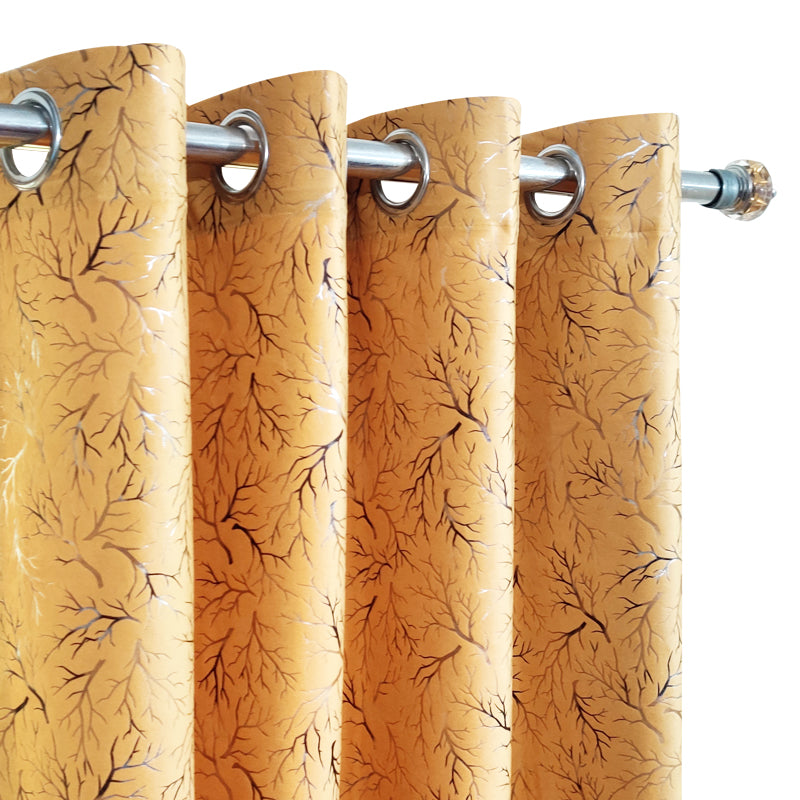 Dark Beige Premium Quality Textured Velvet Curtain