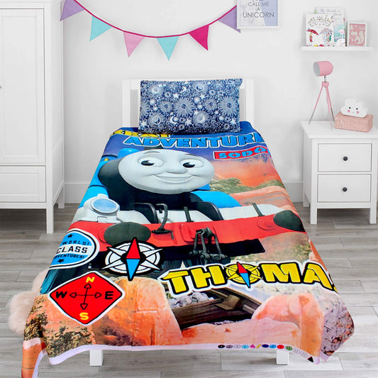 Thomas Kids Cotton Single Bed Sheet Set