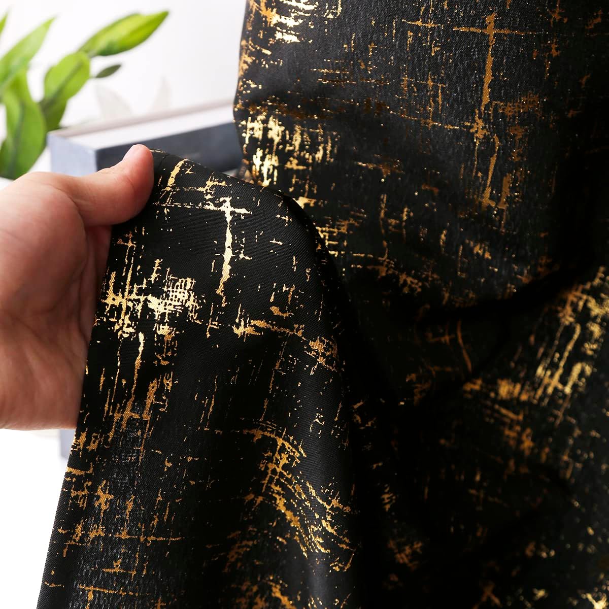 Black Gold Foil Premium Quality Eyelet Curtains