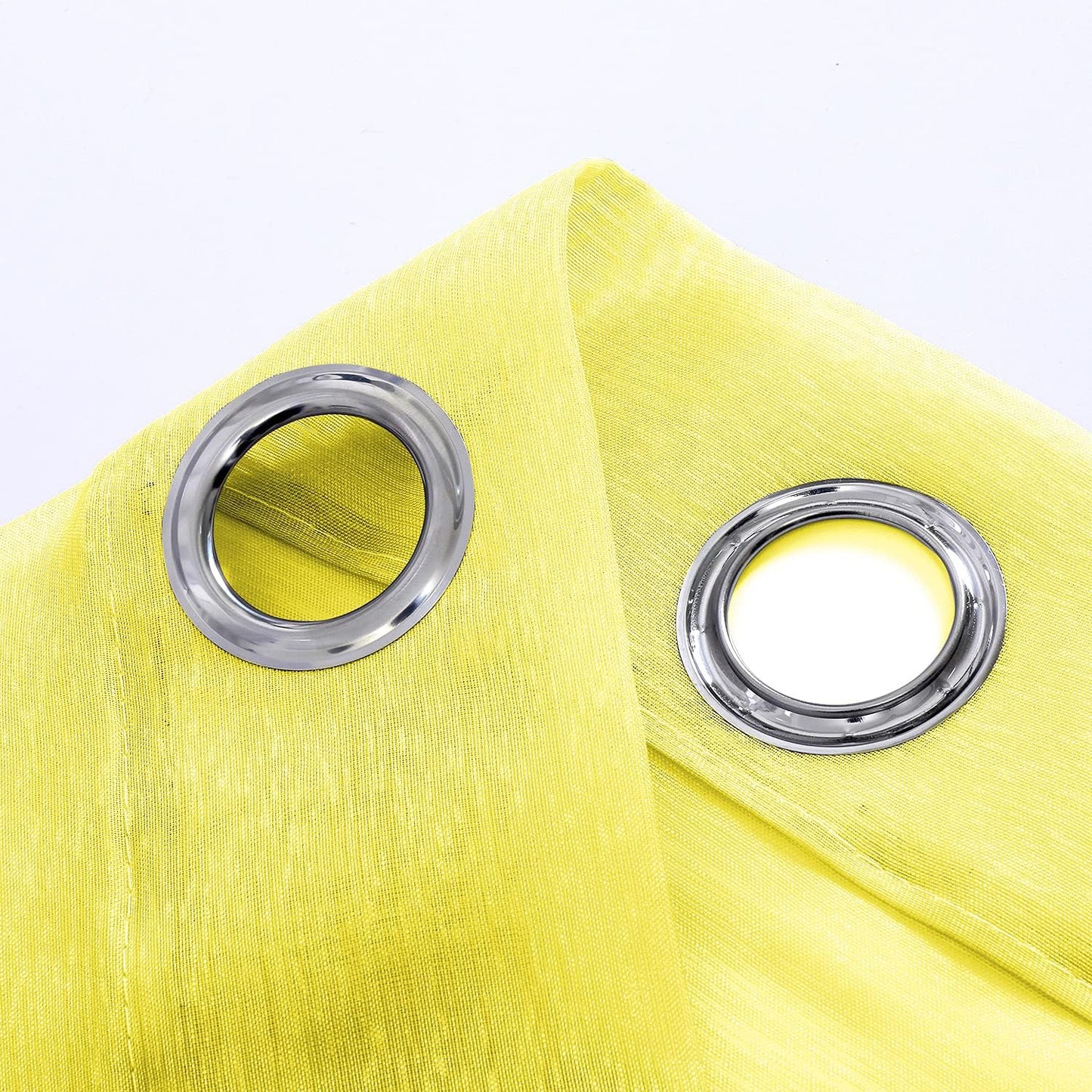 Yellow Chiffon Sheer Curtains- Set of 2