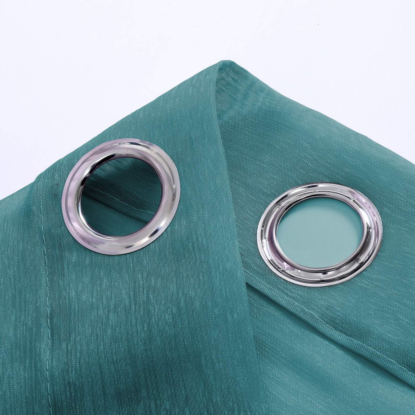 Teal Chiffon Sheer Curtains- Set of 2