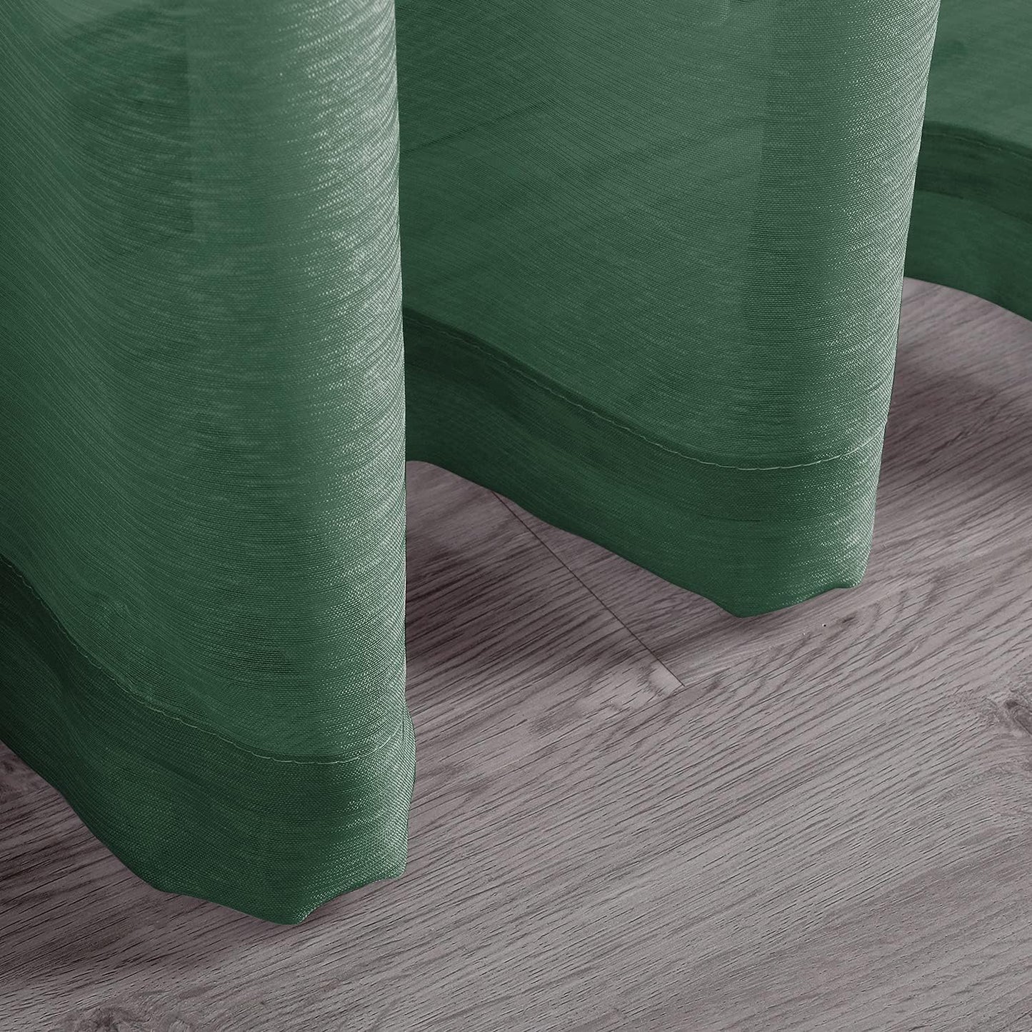 Green Airy Chiffon Sheer Curtains- Set of 2