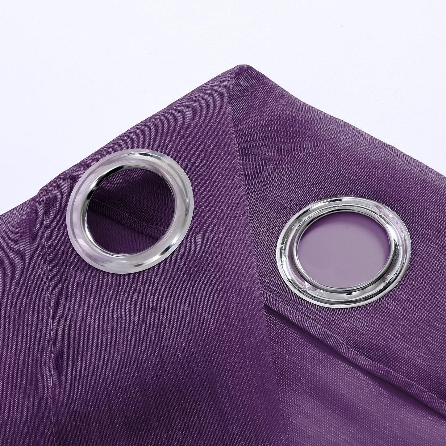 Royal Purple Transparent Pastel Chiffon Curtains - Set of 2