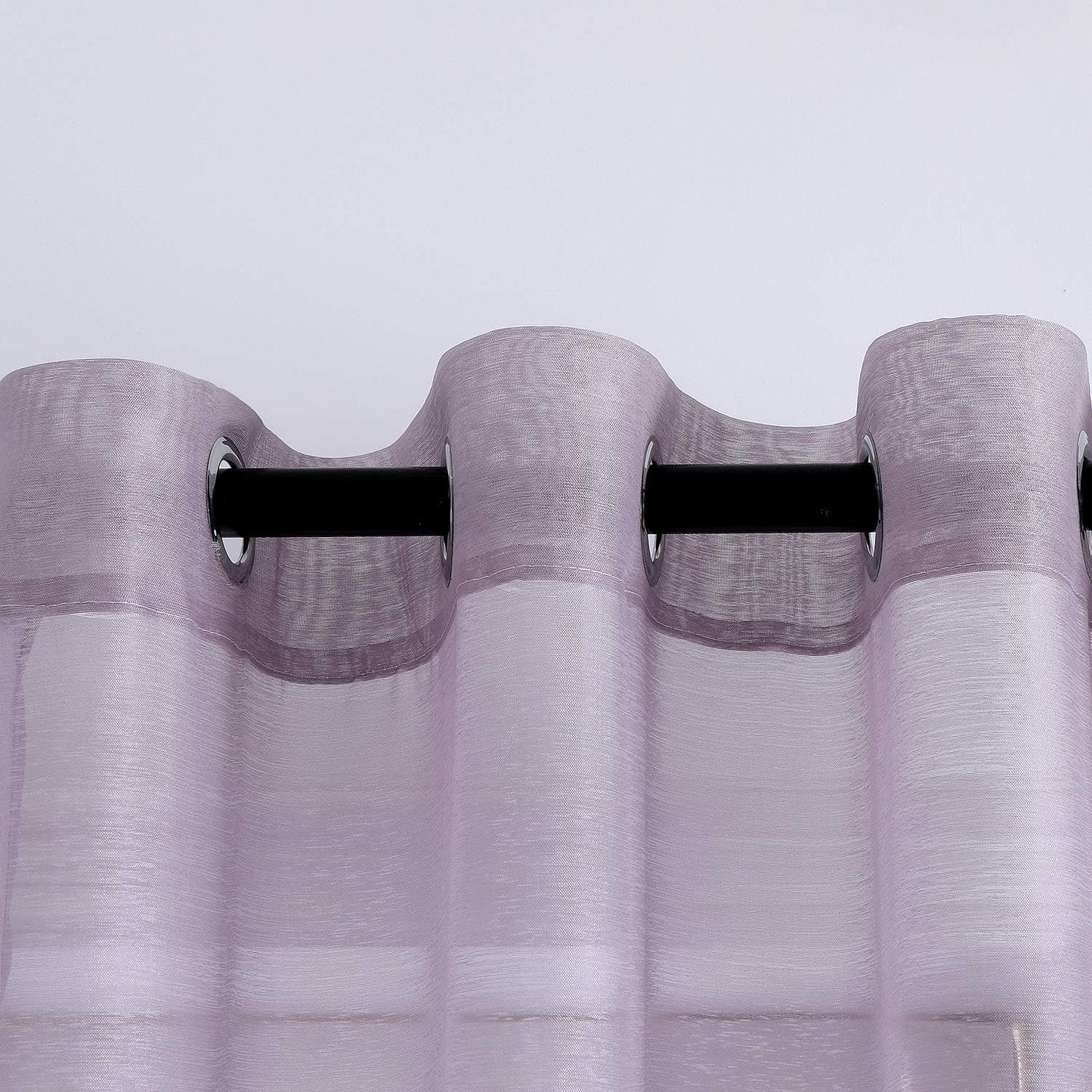 Lavender Purple Chiffon Sheer Curtains- Set of 2