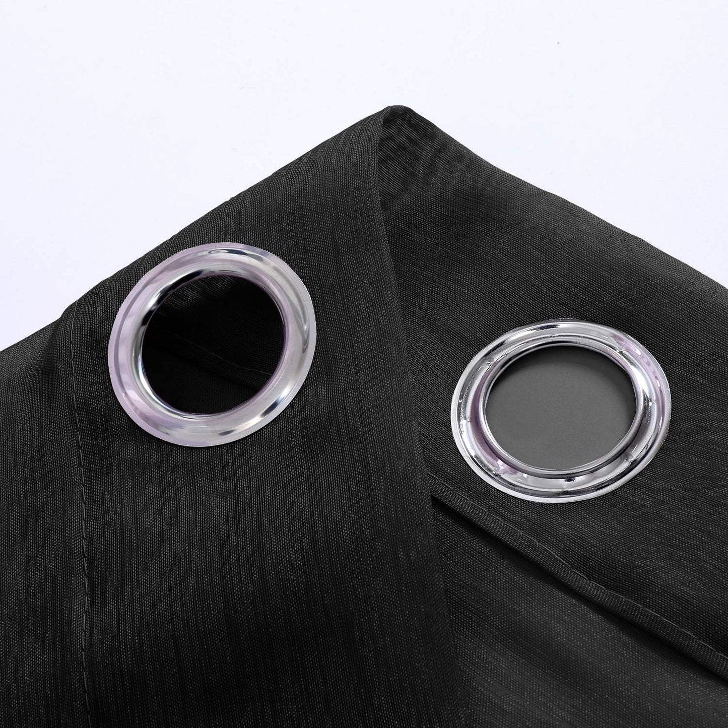 Black Airy Chiffon Curtains- Set of 2