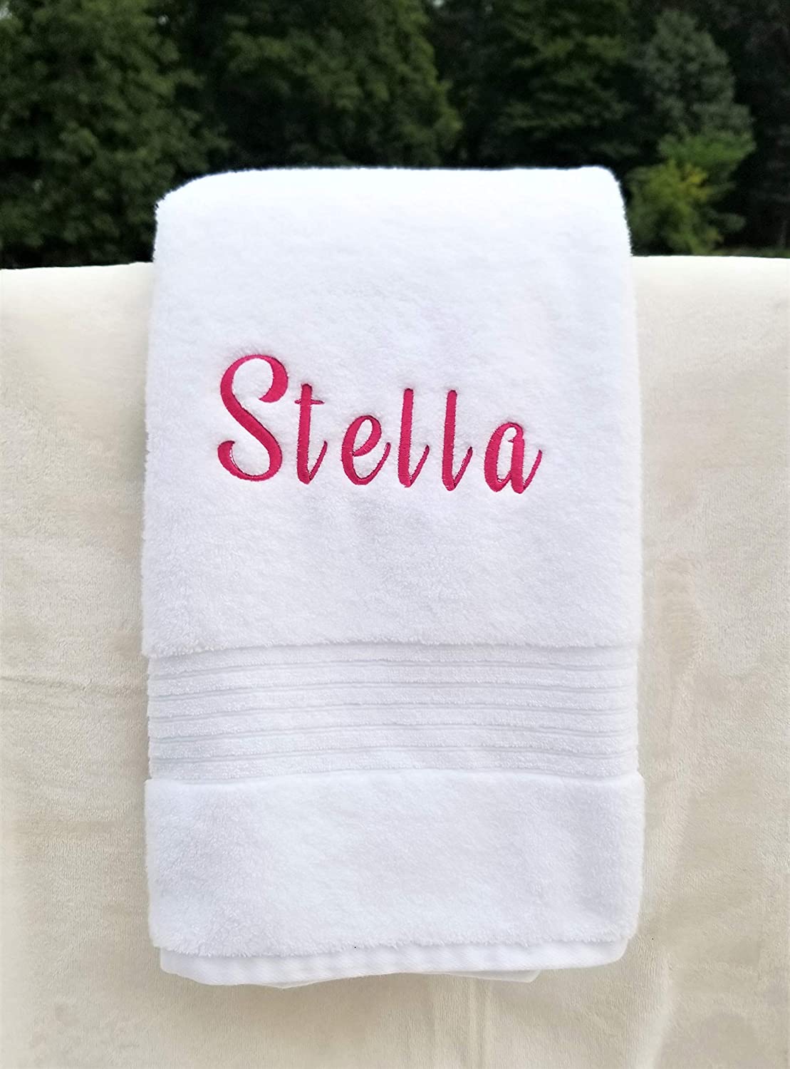 Personalized Name Logo Monogram Embroidered Bath Towel