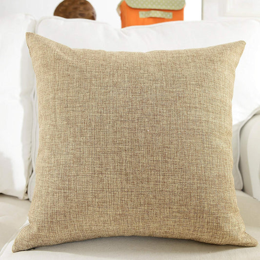 Beige Jute Cushion Cover