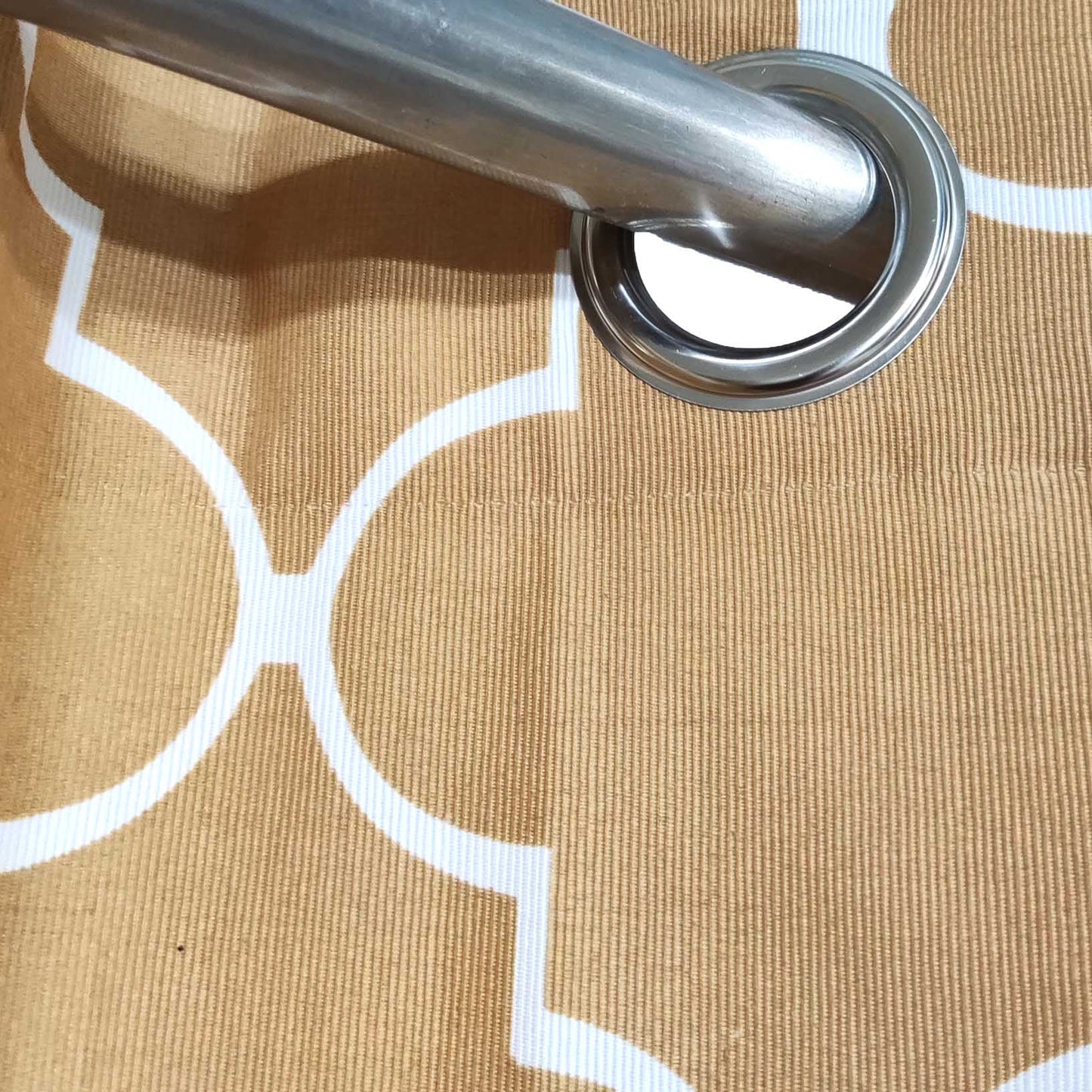 Yellow Geometric Pattern Printed Duck Cotton Curtain