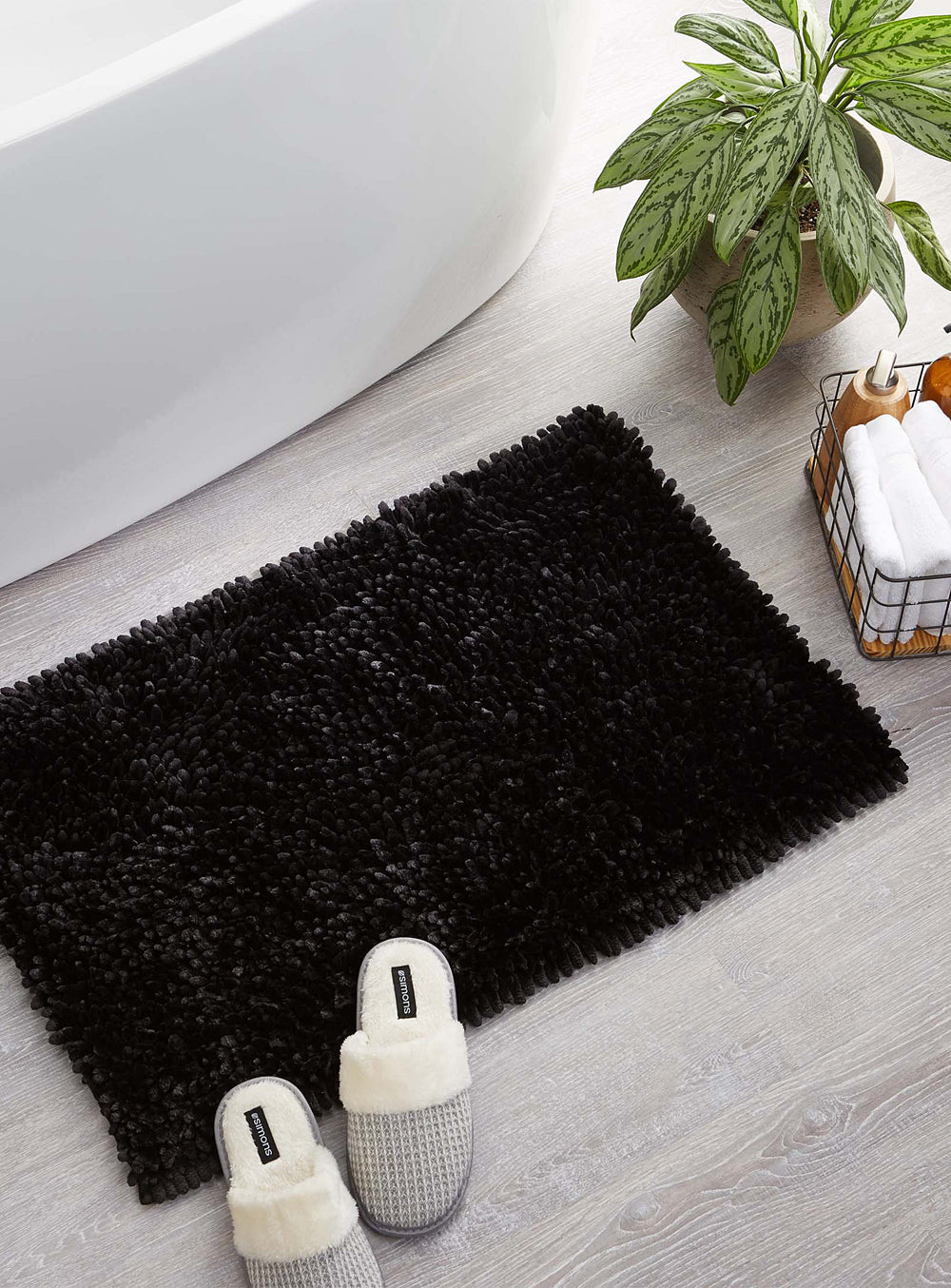 Black Absorbent Soft Bath Mats for Bathroom