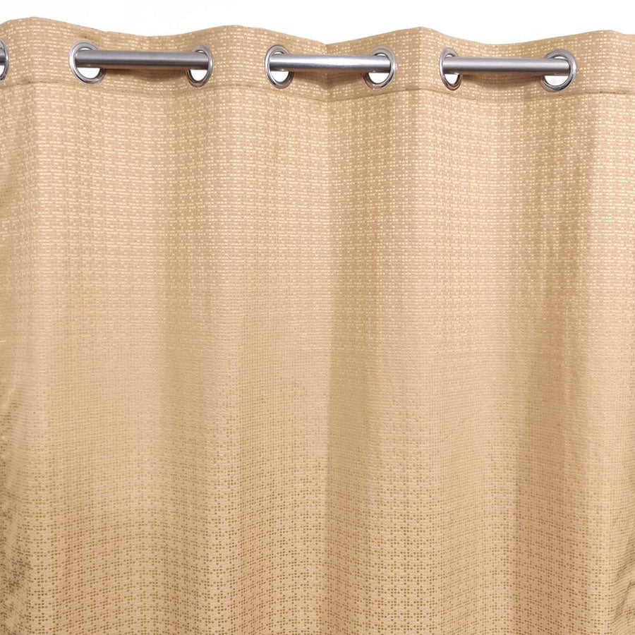 Beige Jacquard Eyelet Curtain