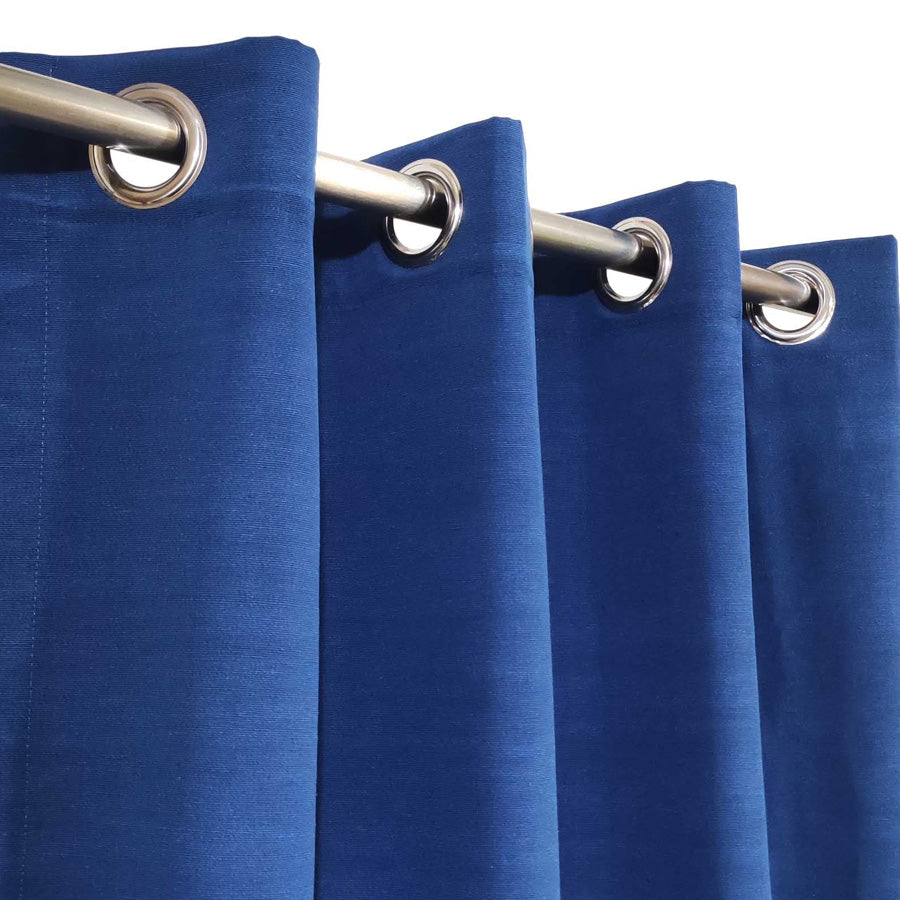 Blue Plain Jersey Cotton Curtain