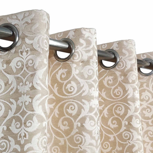 Cream Premium Quality Eyelet Curtain - Single Panel