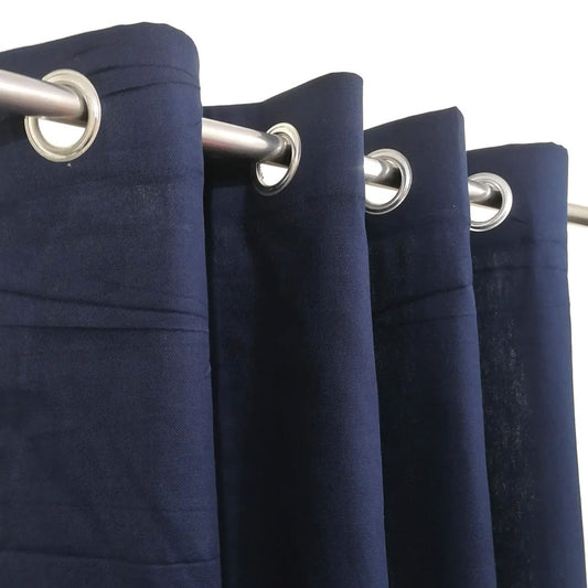 Dark Blue Plain Duck Cotton Curtain