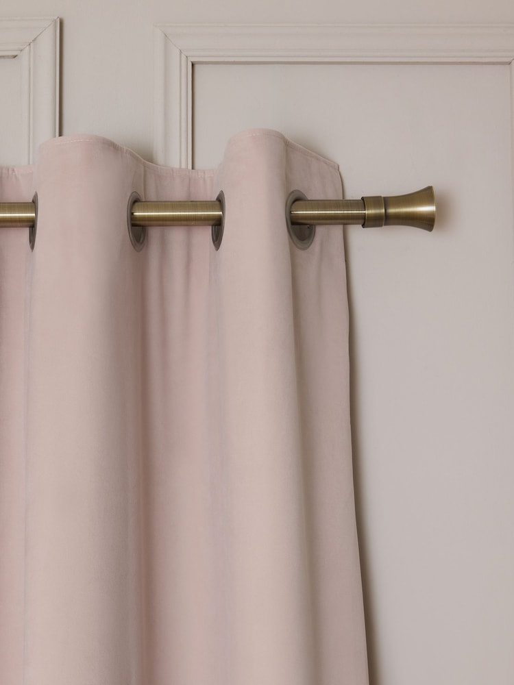 Pink Light Rose Matte Velvet Eyelet Curtains