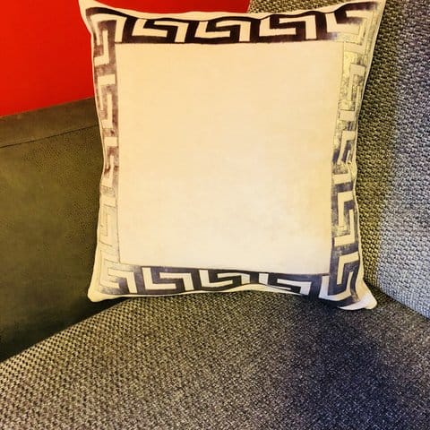 Beige Versace Velvet Cushion Cover