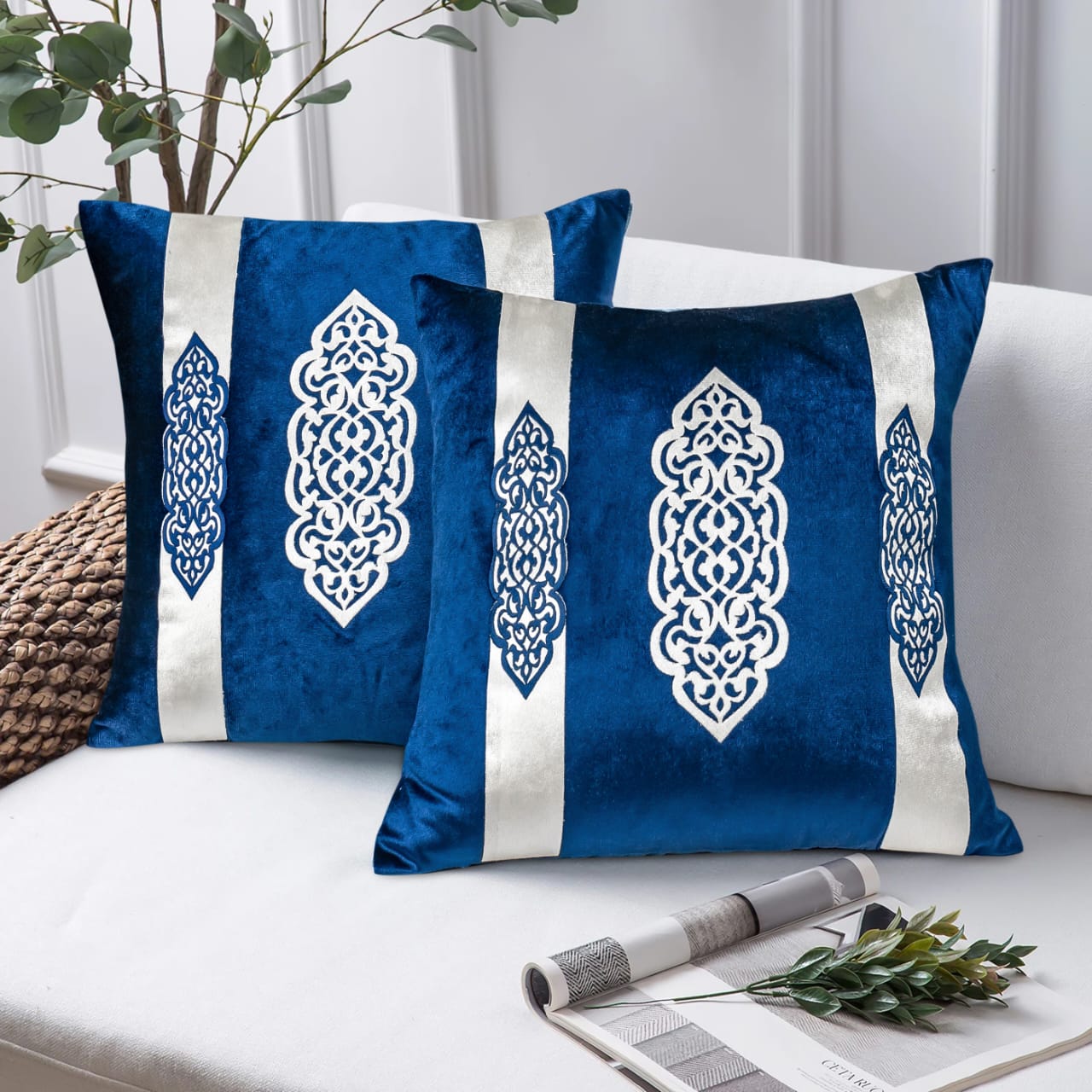 Laser Designed Motif Velvet Cushion Cover