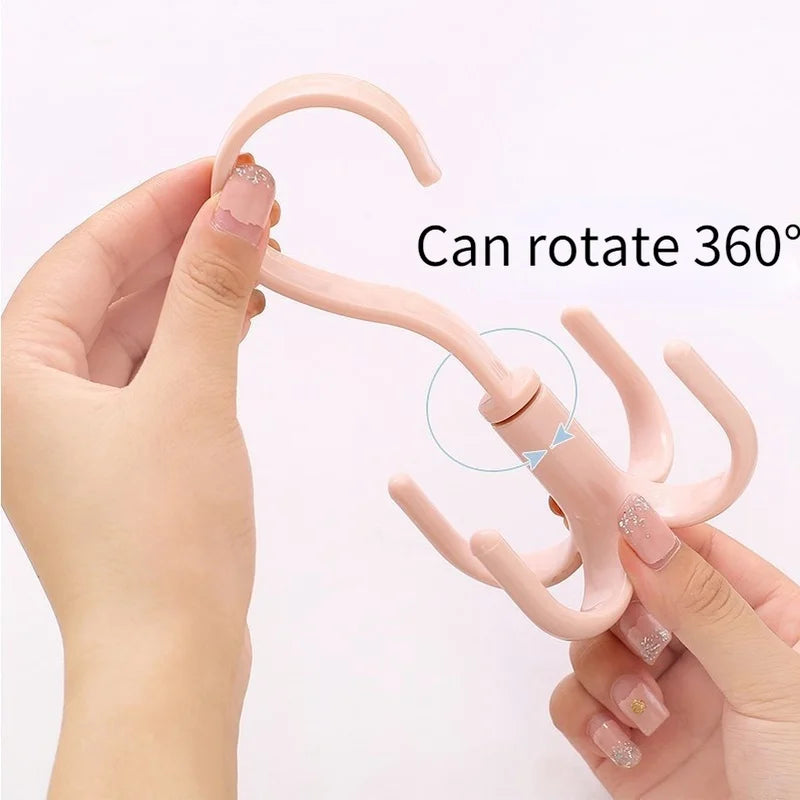 Space-Saving 360° Storage Rack Hanger - Adjustable Closet Organizer for Bags, Shoes, Belts & Scarves
