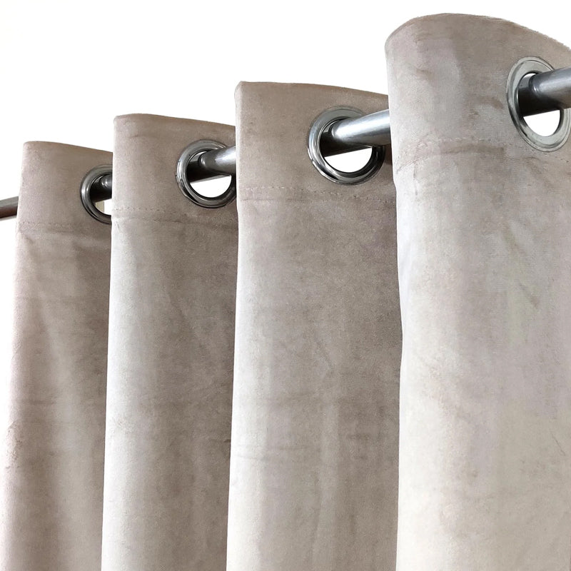 Muted Brown Velvet Eyelet Curtain